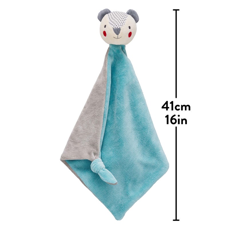 Petit Collage Organic Cotton Baby Blanket, Blue Bear - 100% Organic Soft Cotton, Cuddly Toy, 14.25â€ x 18â€, Newborn to Toddler - Image 3